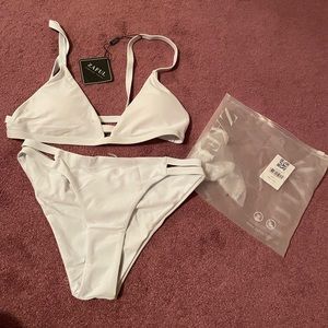 BRAND NEW never worn white two piece bathing suit